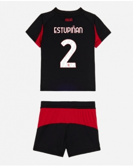 Billige Fotballdrakt AC Milan Pervis Estupinan #2 Replika Hjemmedraktsett Barn 2025-26 Kortermet (med bukser)